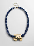 Knotty Varsity Custom Necklace - Navy Double Digit