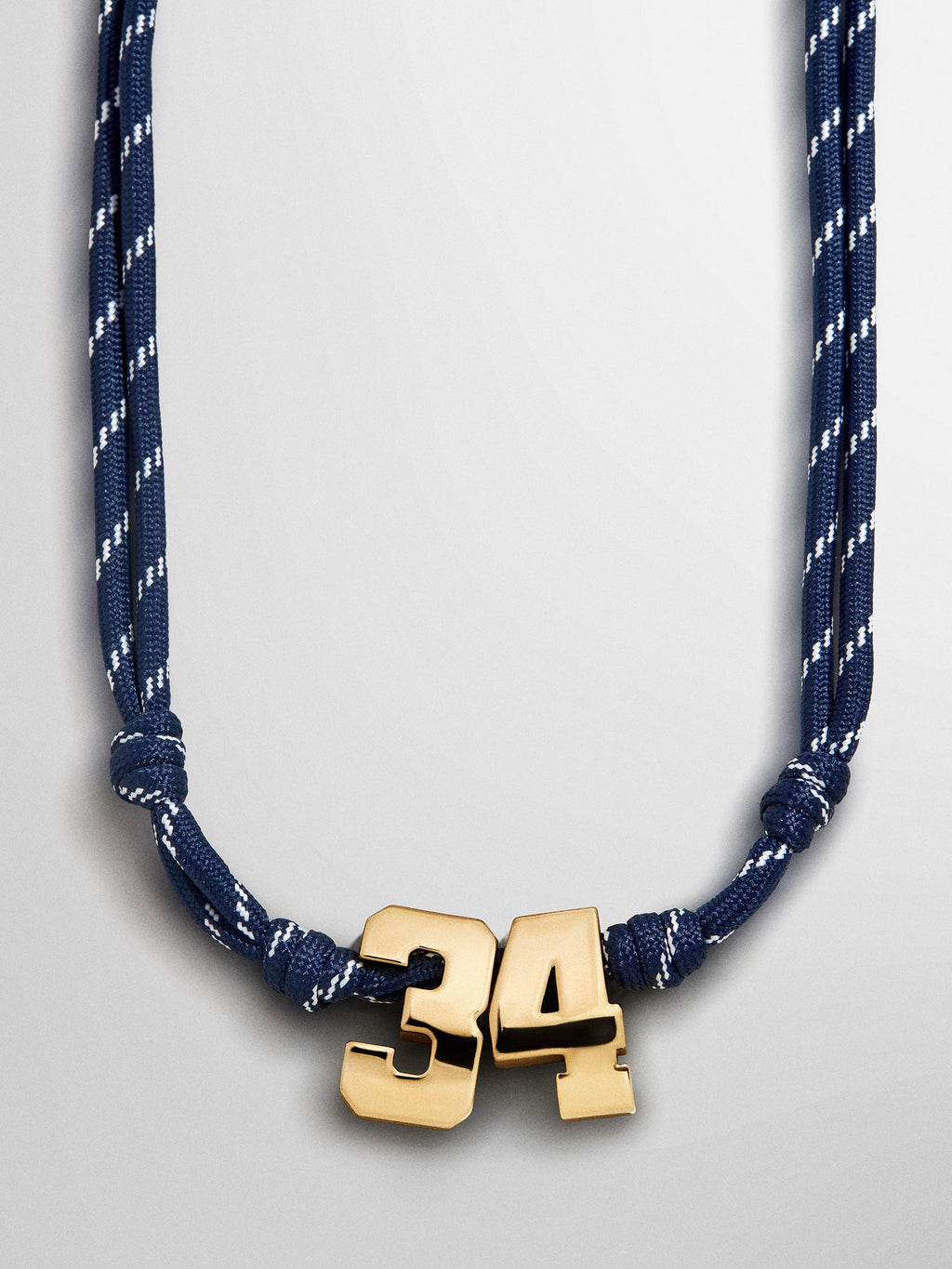 Knotty Varsity Custom Necklace - Navy Double Digit