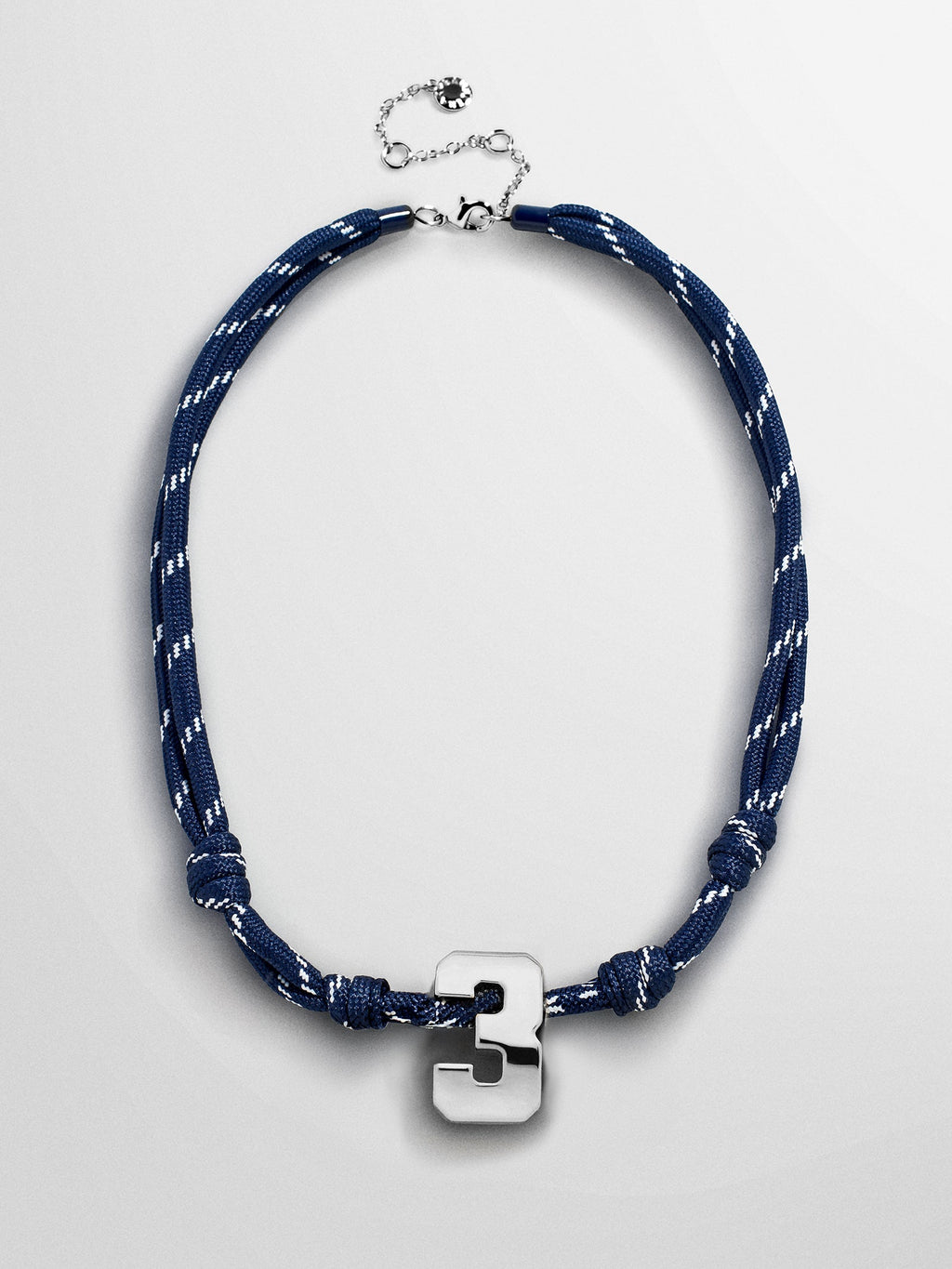 Knotty Varsity Custom Necklace - Navy Single Digit