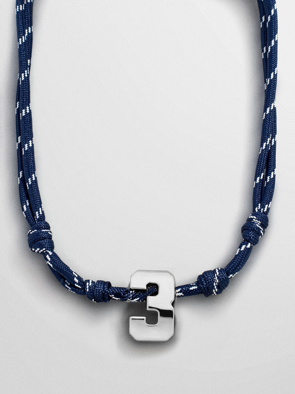Knotty Varsity Custom Necklace - Navy Single Digit