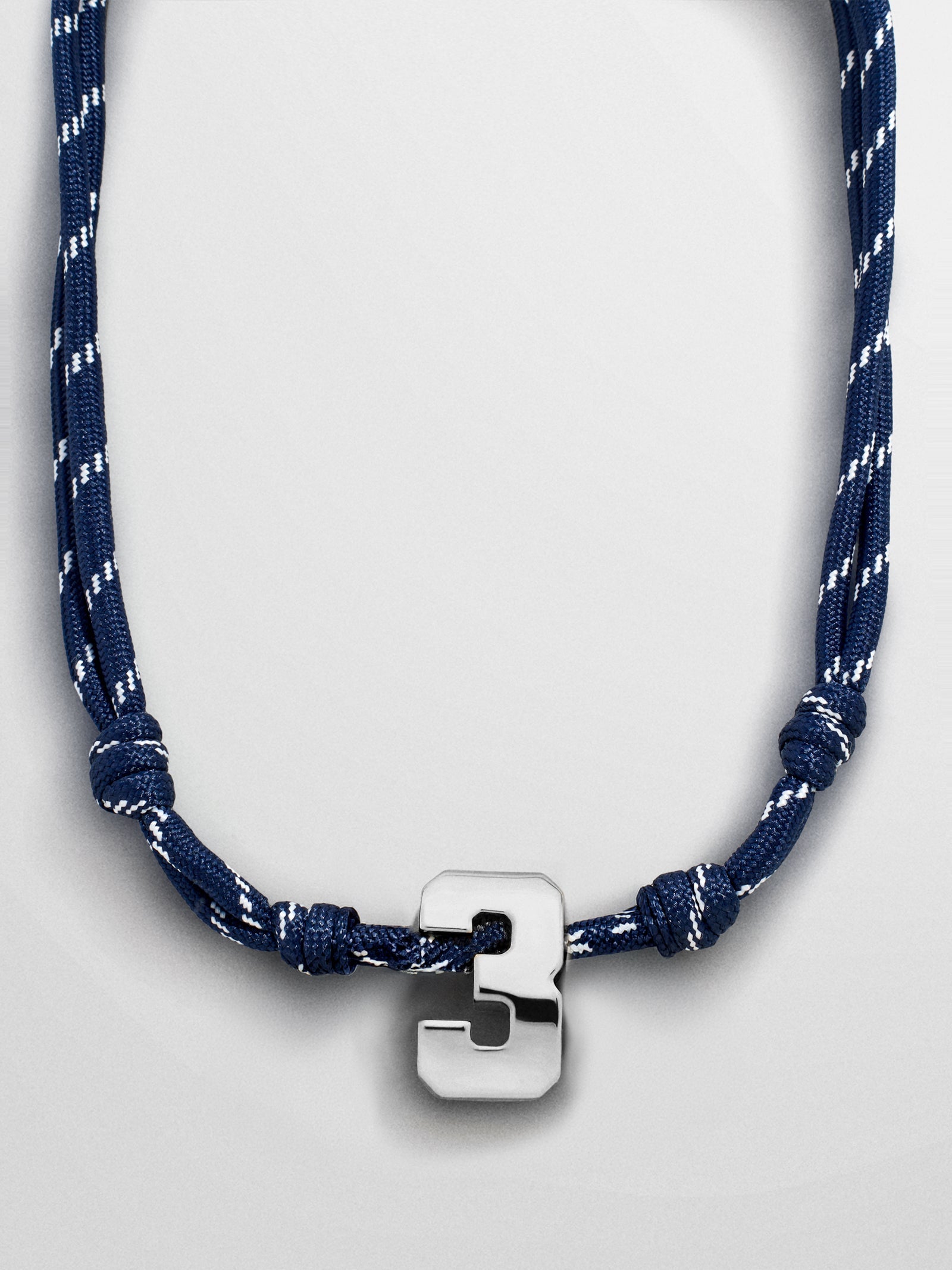 Knotty Varsity Custom Necklace - Navy Single Digit