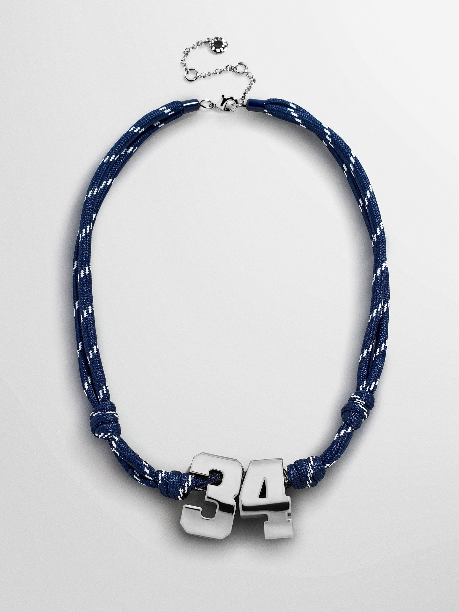 Knotty Varsity Custom Necklace - Navy Double Digit