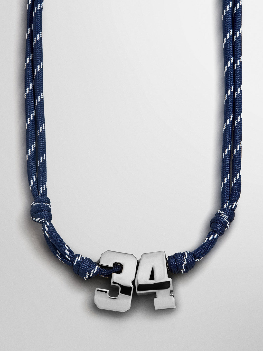 Knotty Varsity Custom Necklace - Navy Double Digit
