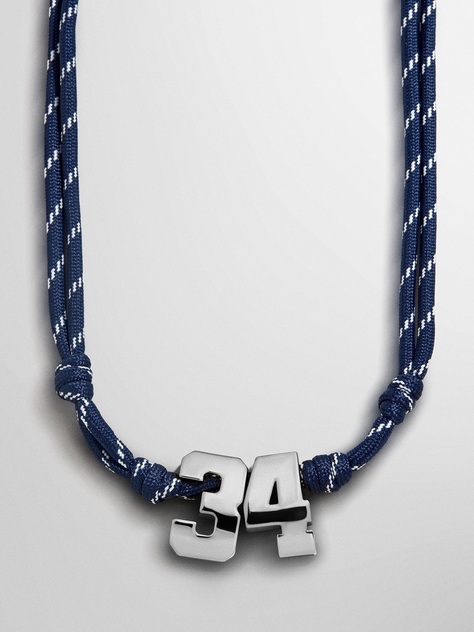 Knotty Varsity Custom Necklace - Navy Double Digit