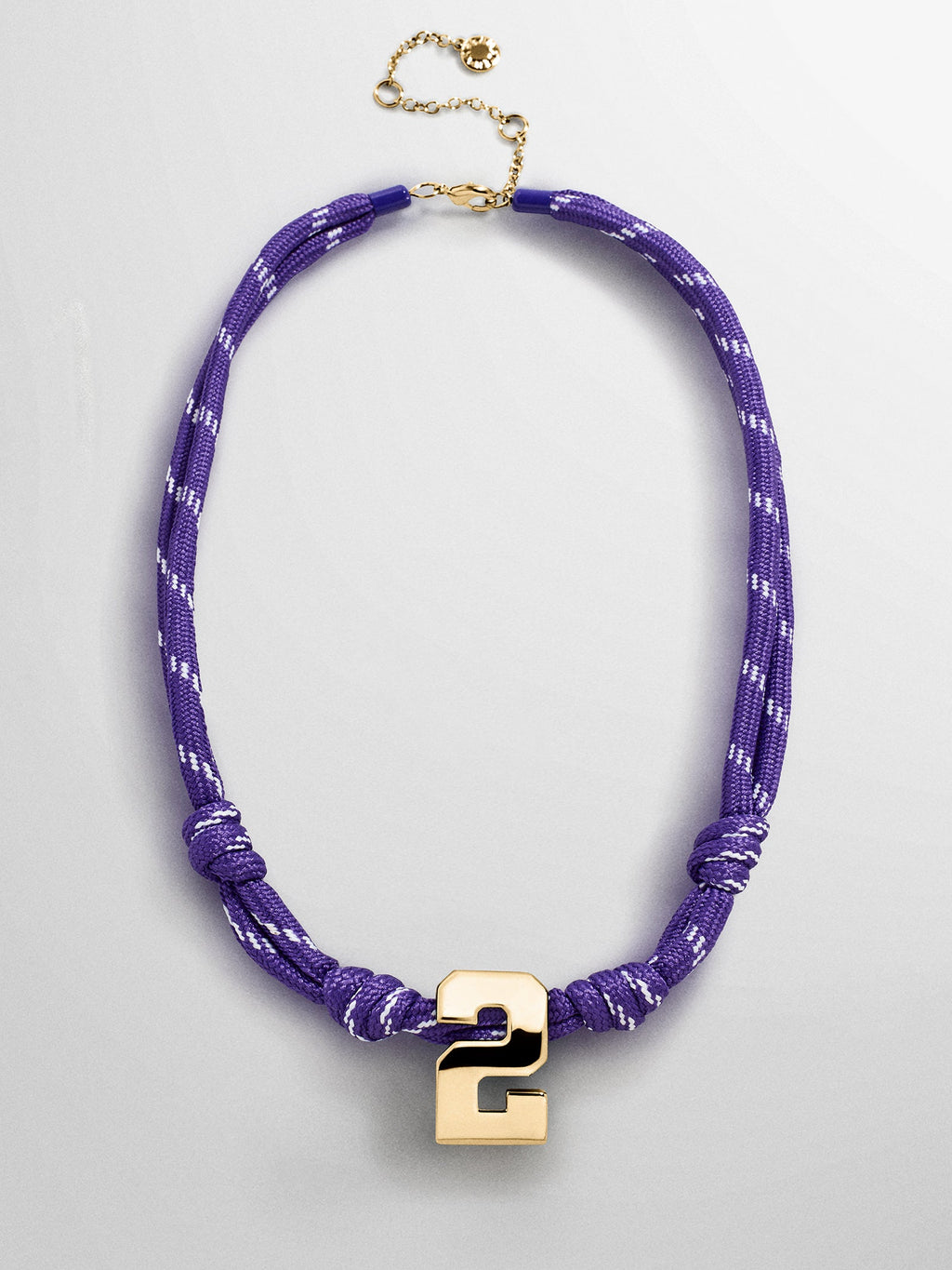 Knotty Varsity Custom Necklace - Purple Single Digit