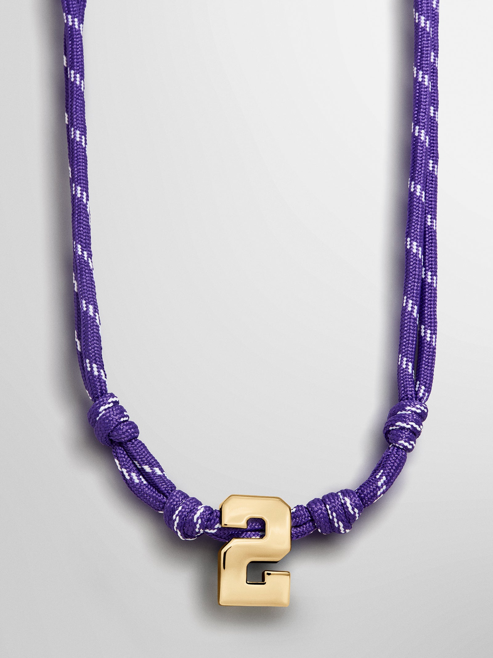 Knotty Varsity Custom Necklace - Purple Single Digit