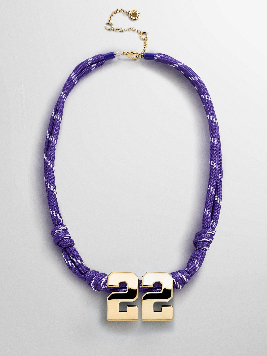 Knotty Varsity Custom Necklace - Purple Double Digit