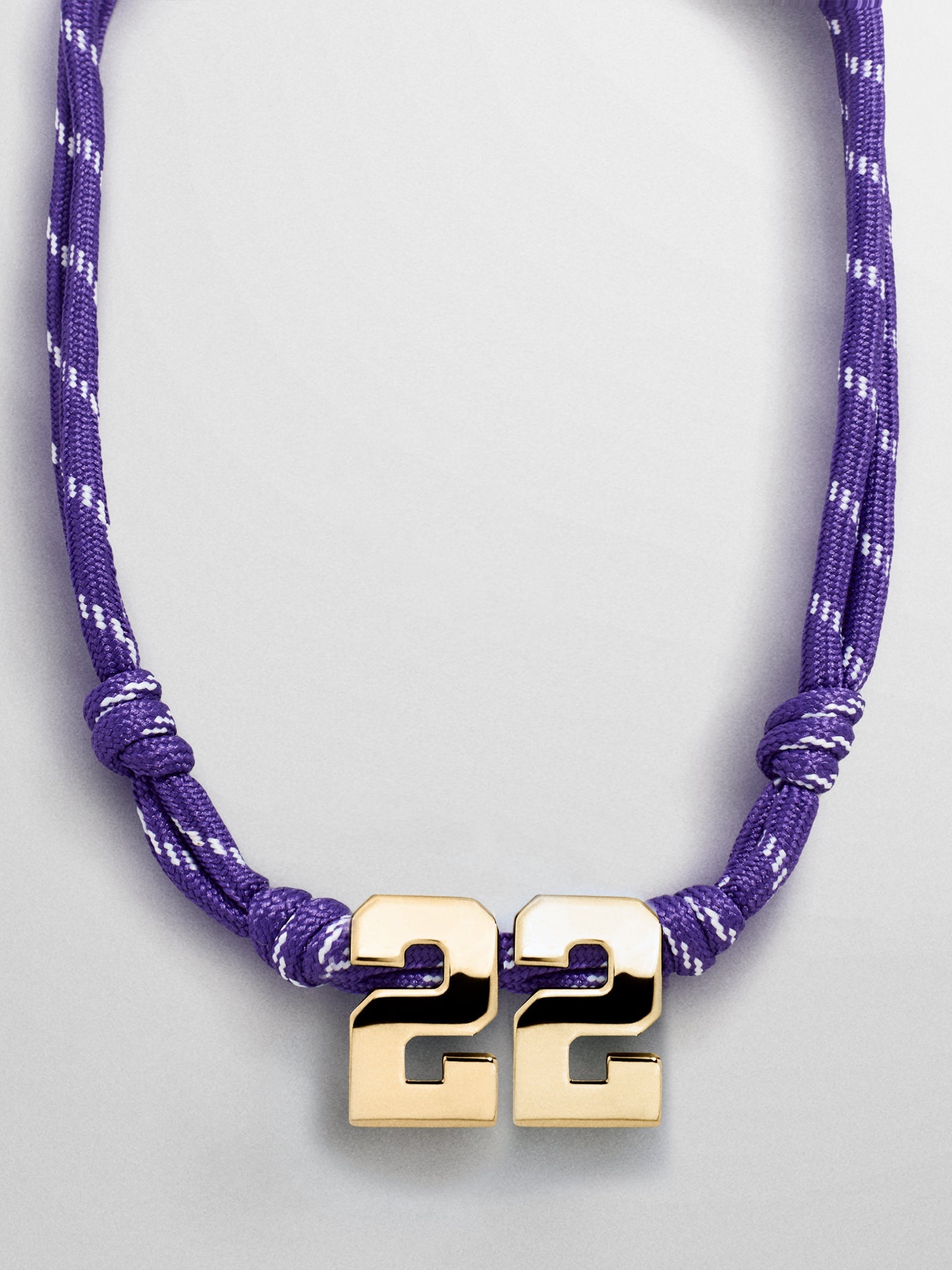 Knotty Varsity Custom Necklace - Purple Double Digit