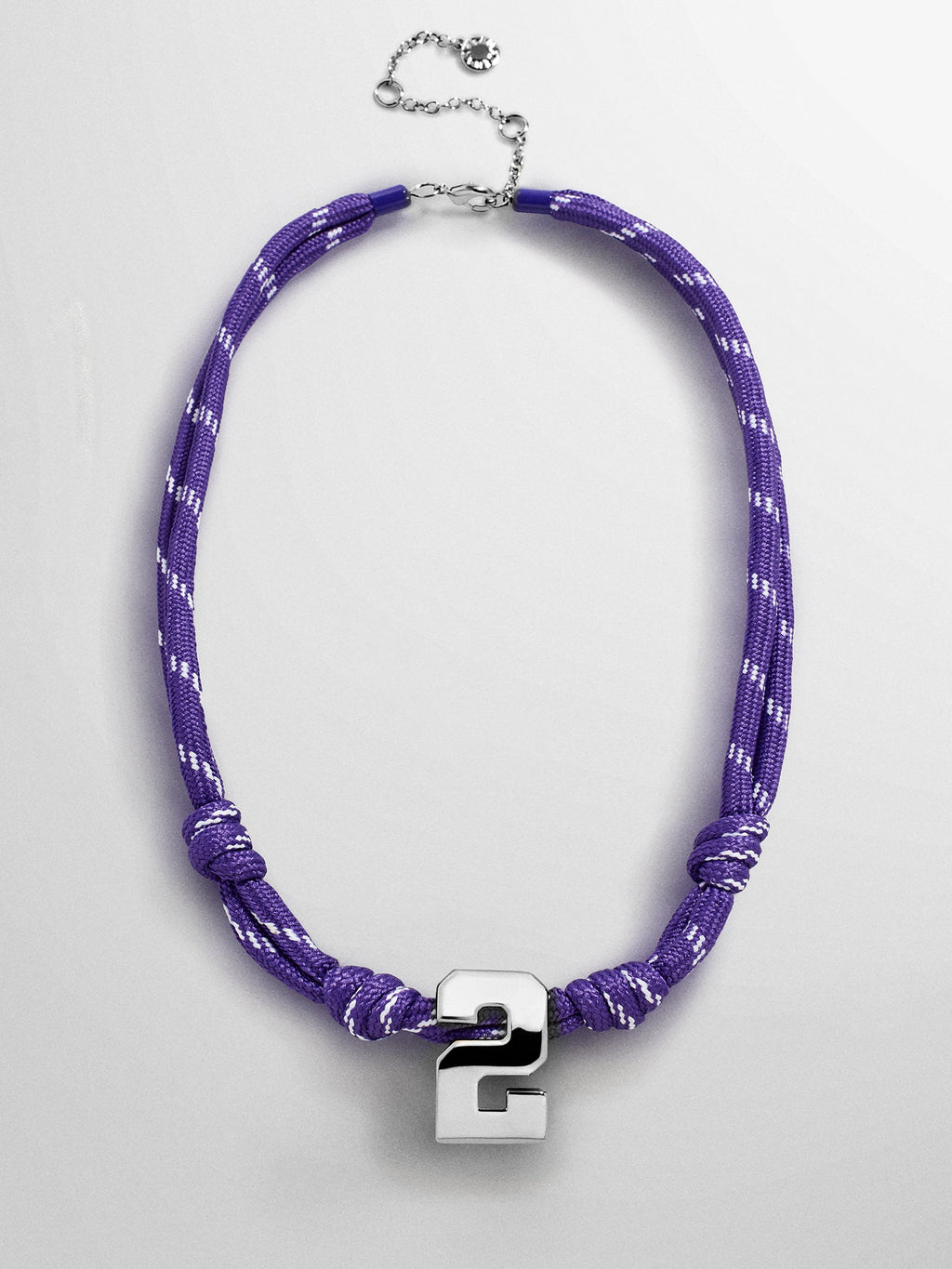 Knotty Varsity Custom Necklace - Purple Single Digit