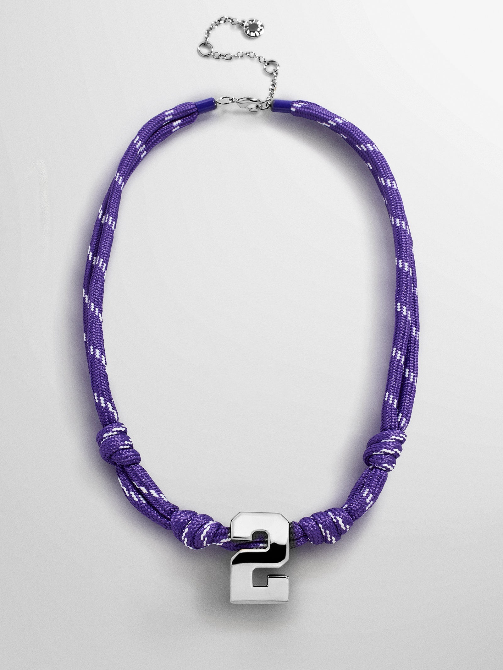 Knotty Varsity Custom Necklace - Purple Single Digit