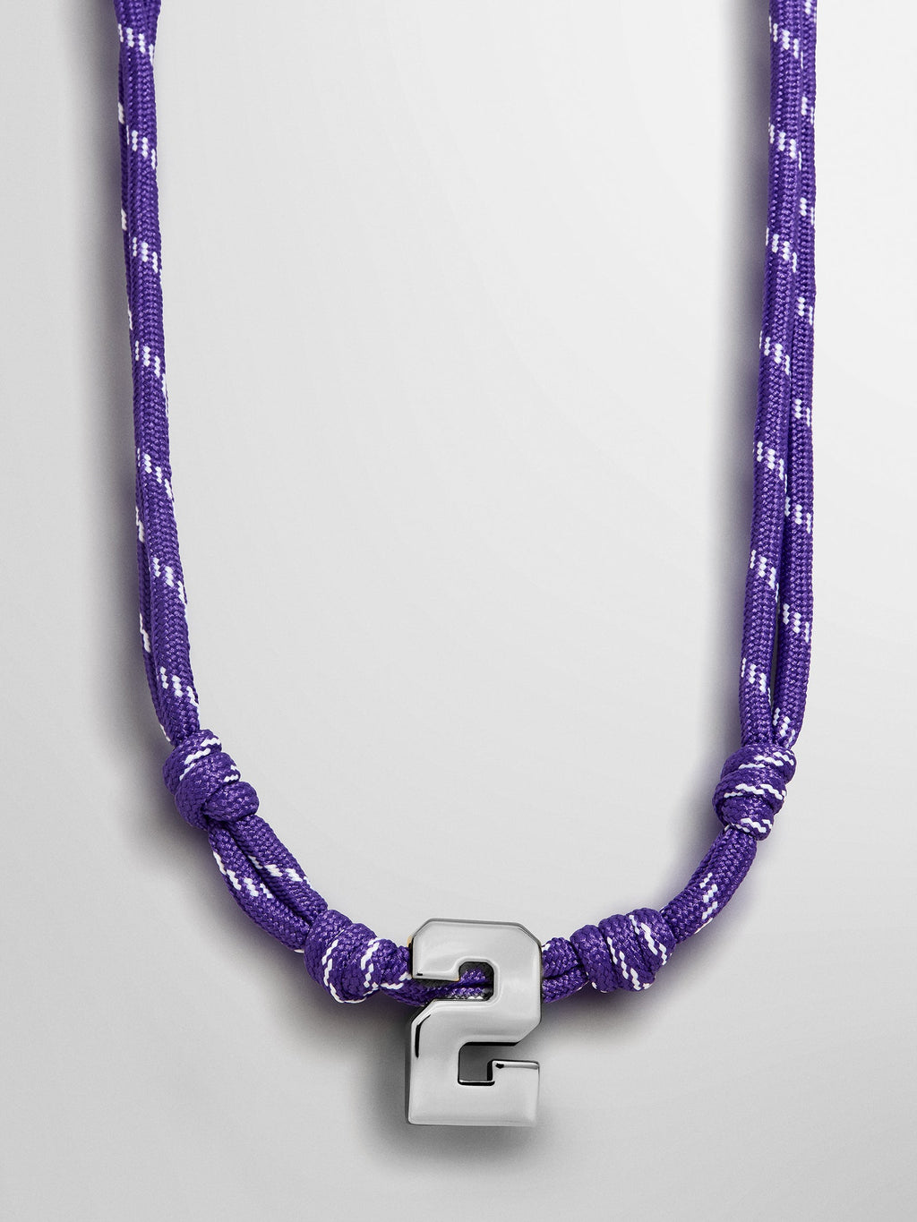 Knotty Varsity Custom Necklace - Purple Single Digit