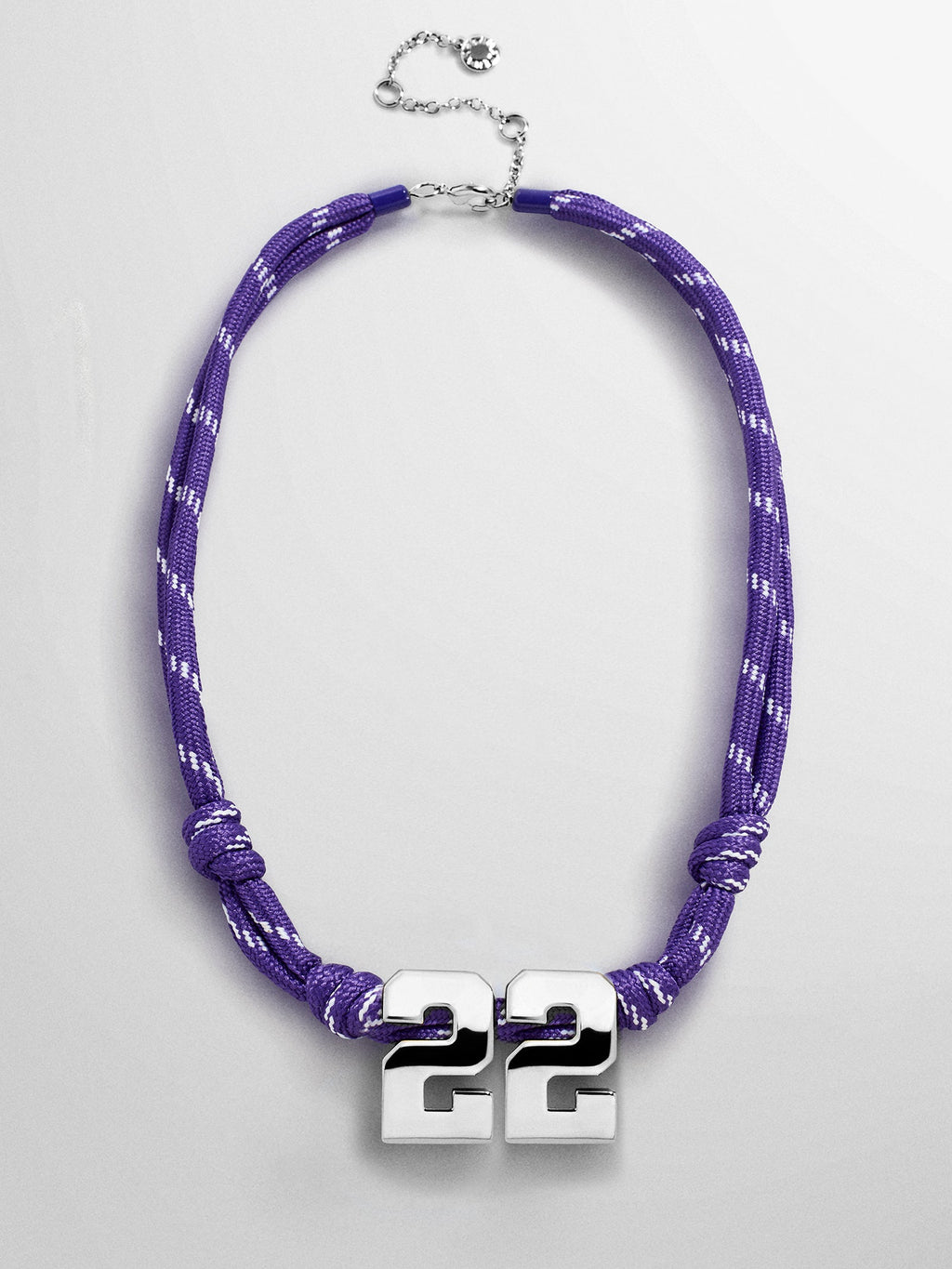 Knotty Varsity Custom Necklace - Purple Double Digit