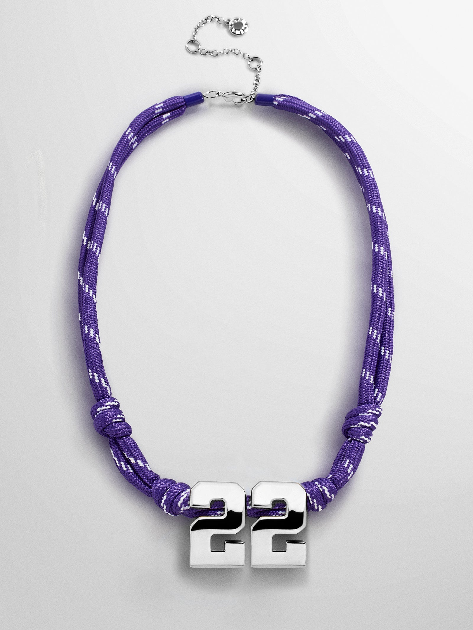 Knotty Varsity Custom Necklace - Purple Double Digit