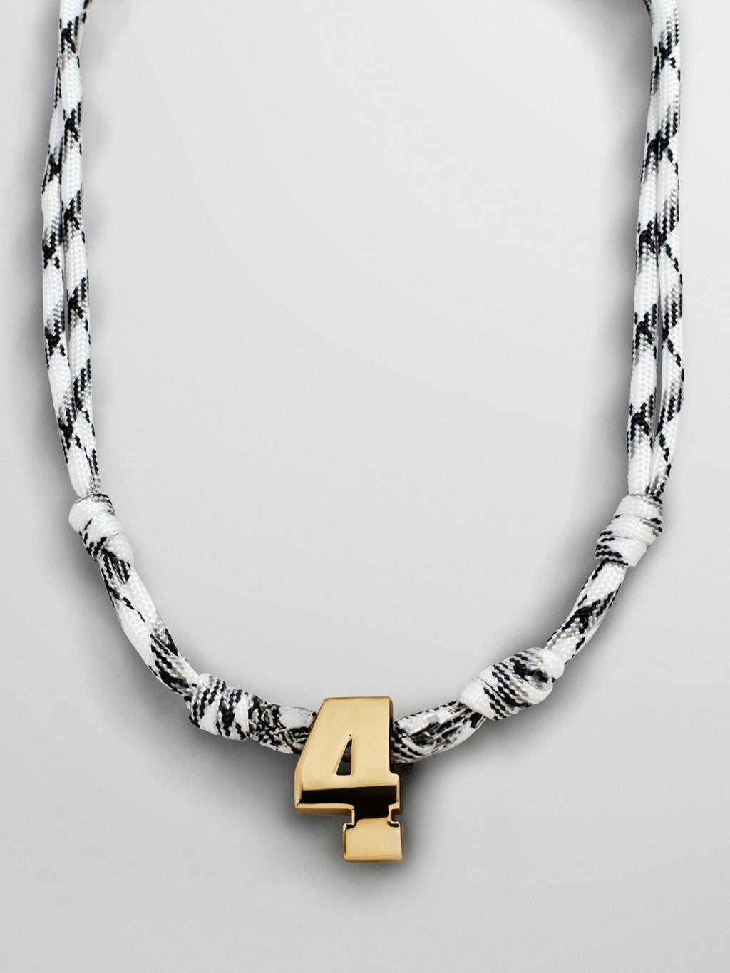 Knotty Varsity Custom Necklace - White/Onyx Single Digit