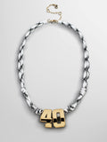 Knotty Varsity Custom Necklace - White/Onyx Double Digit