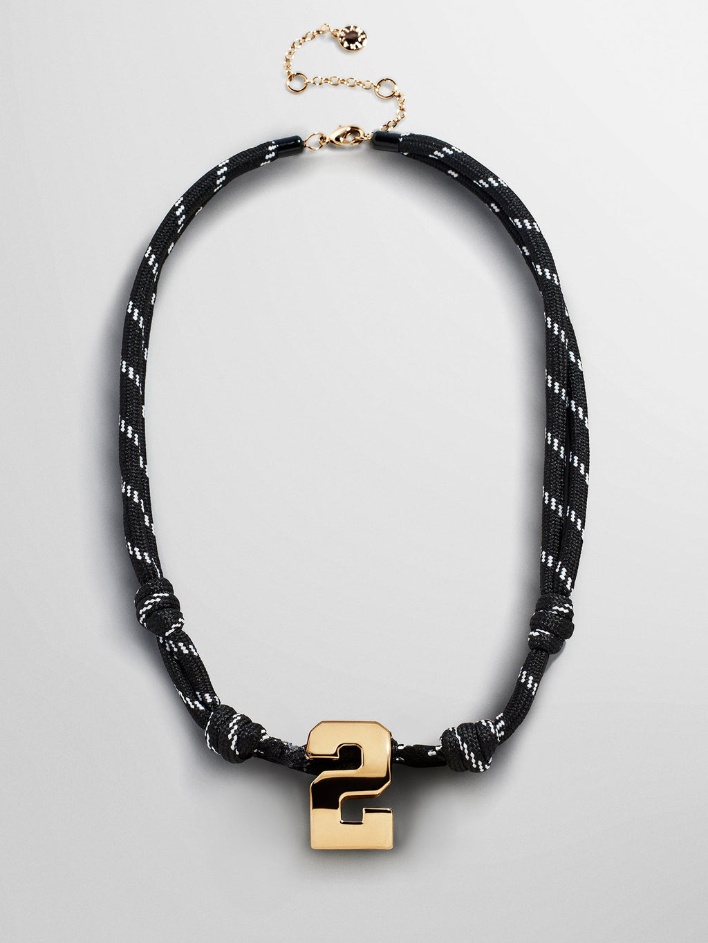 Knotty Varsity Custom Necklace - Onyx Single Digit