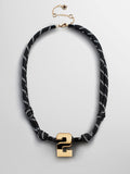 Knotty Varsity Custom Necklace - Onyx Single Digit