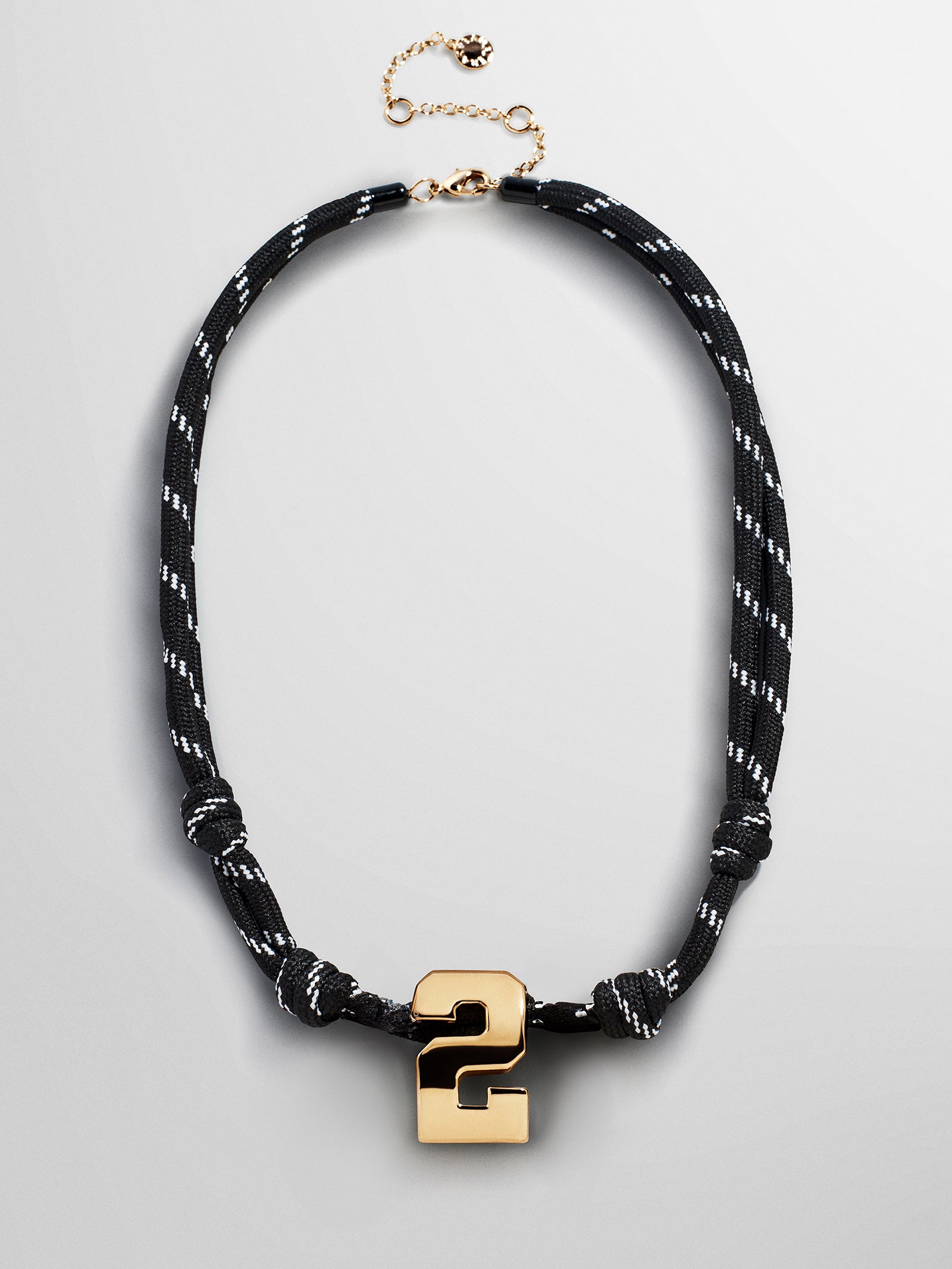 Knotty Varsity Custom Necklace - Onyx Single Digit