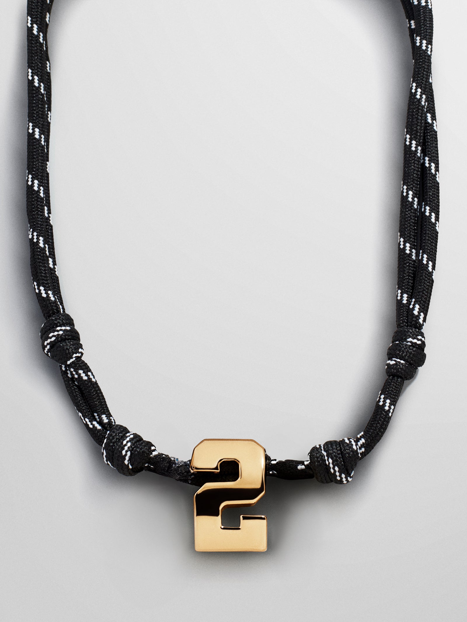 Knotty Varsity Custom Necklace - Onyx Single Digit