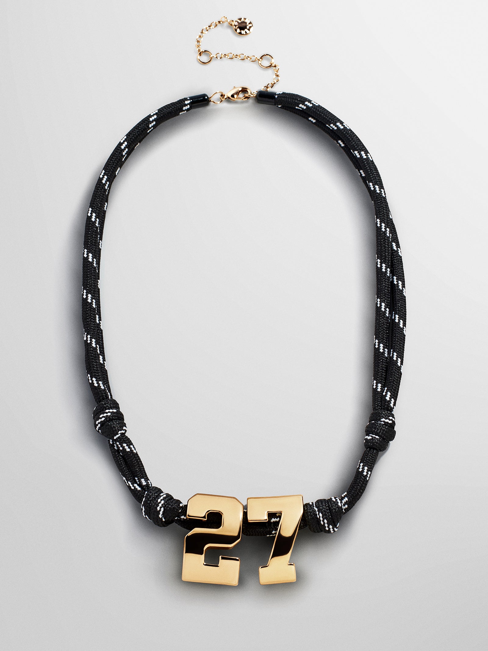 Knotty Varsity Custom Necklace - Onyx Double Digit