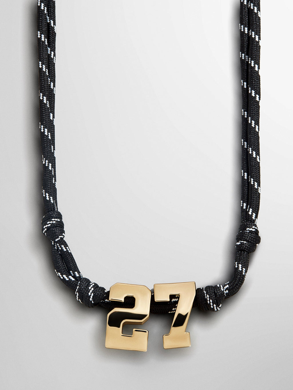 Knotty Varsity Custom Necklace - Onyx Double Digit
