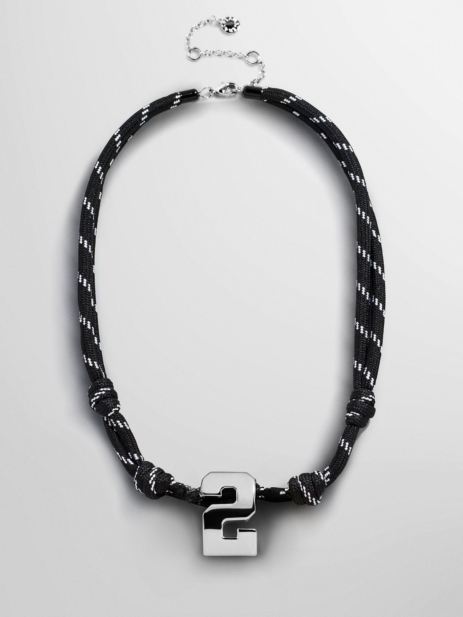 Knotty Varsity Custom Necklace - Onyx Single Digit