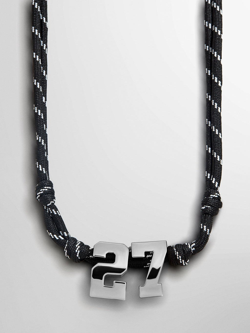 Knotty Varsity Custom Necklace - Onyx Double Digit