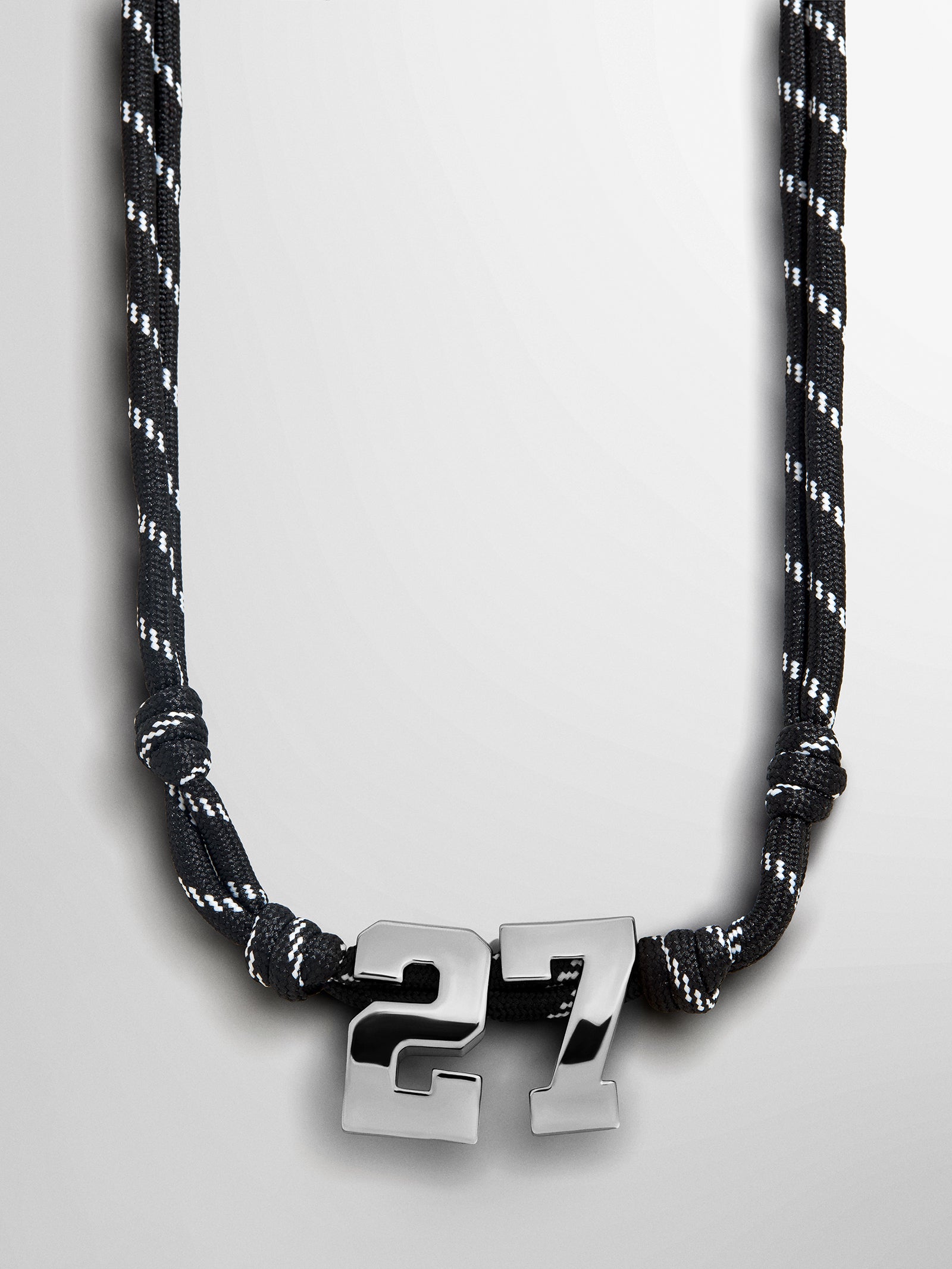 Knotty Varsity Custom Necklace - Onyx Double Digit