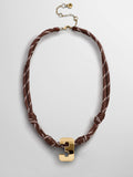 Knotty Varsity Custom Necklace - Mocha Brown Single Digit