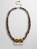 Knotty Varsity Custom Necklace - Mocha Brown Double Digit