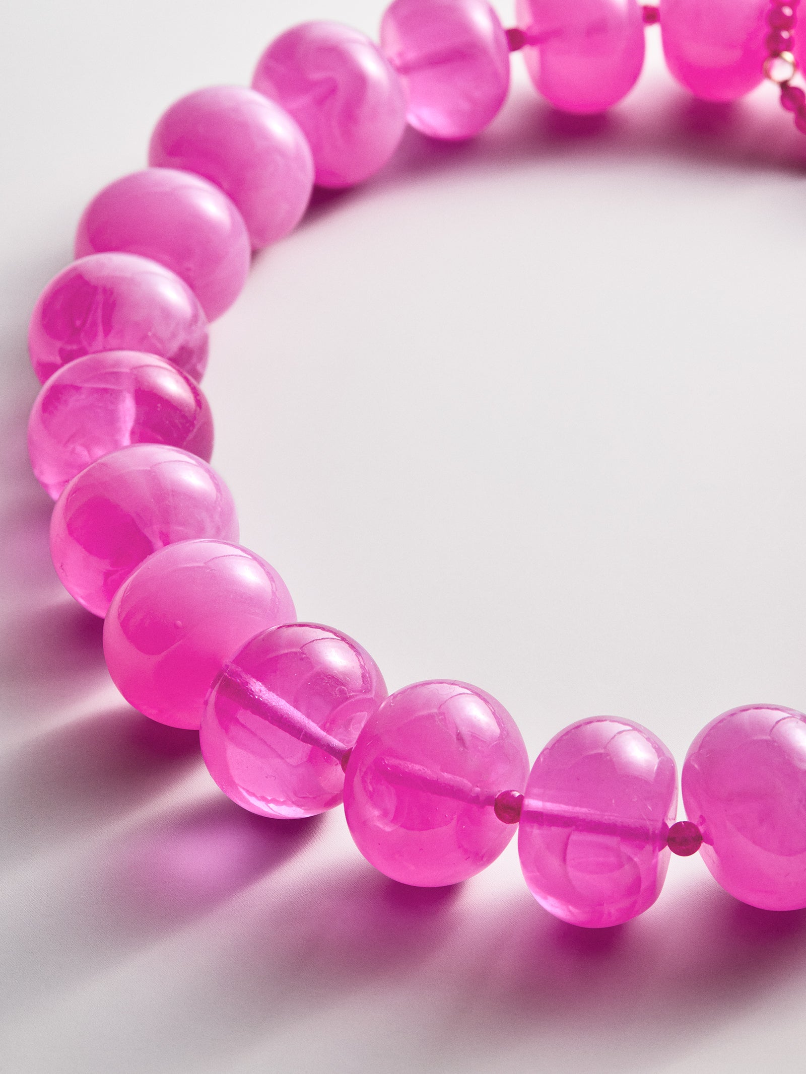 Joan Semi-Precious Necklace - Fuchsia Agate Bead