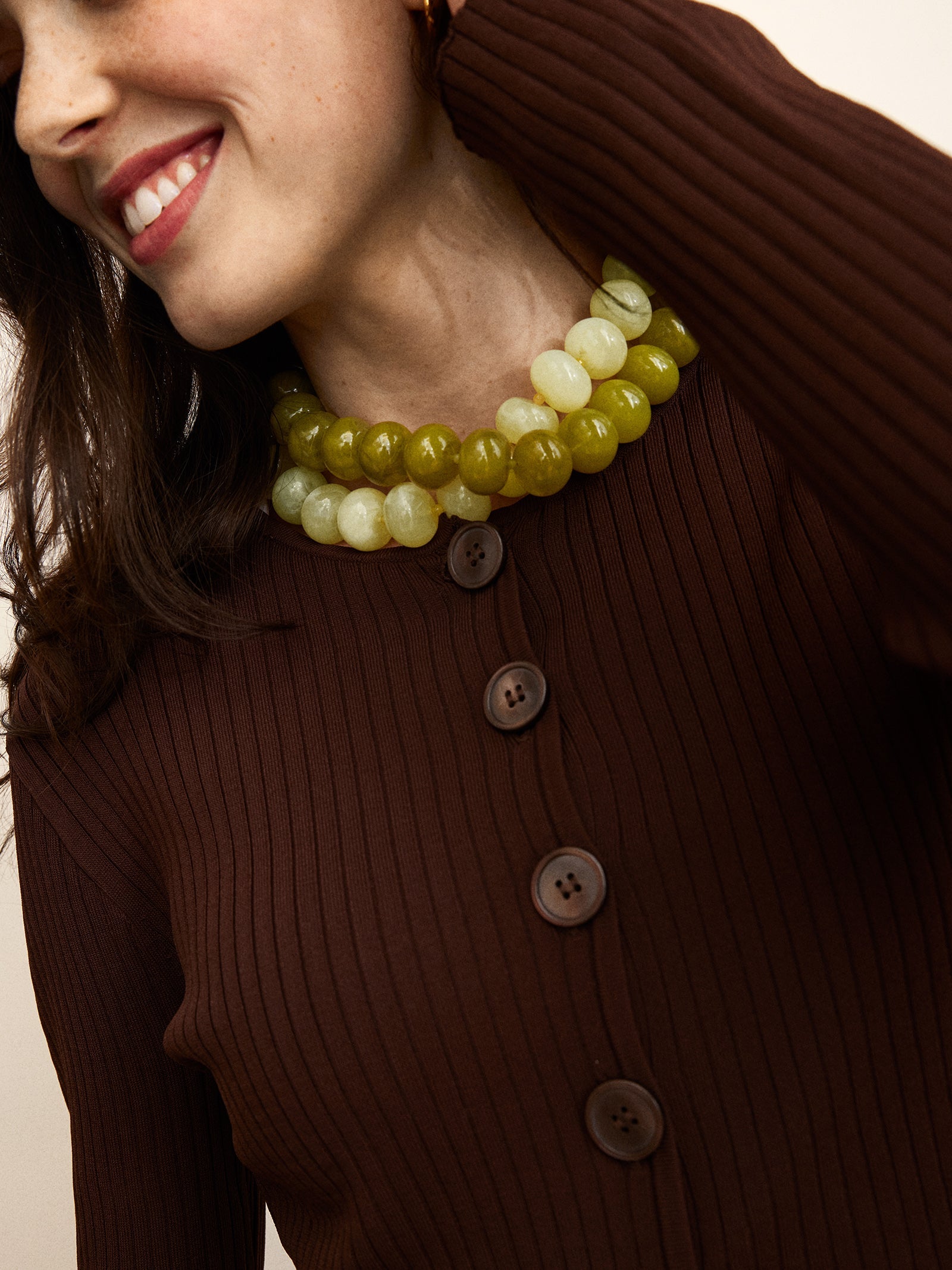 Joan Semi-Precious Necklace - Ivory Quartz