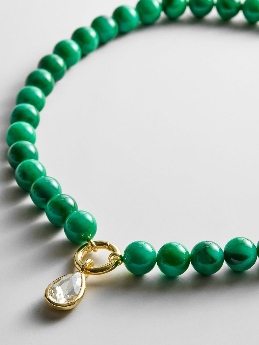 Janette Beaded Ring Necklace - Malachite