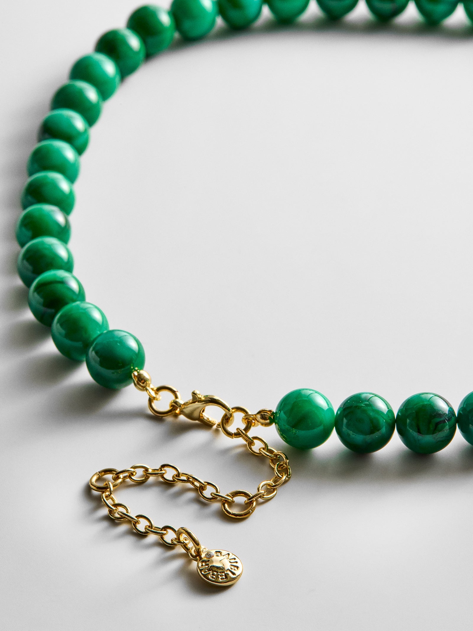 Janette Beaded Ring Necklace - Malachite