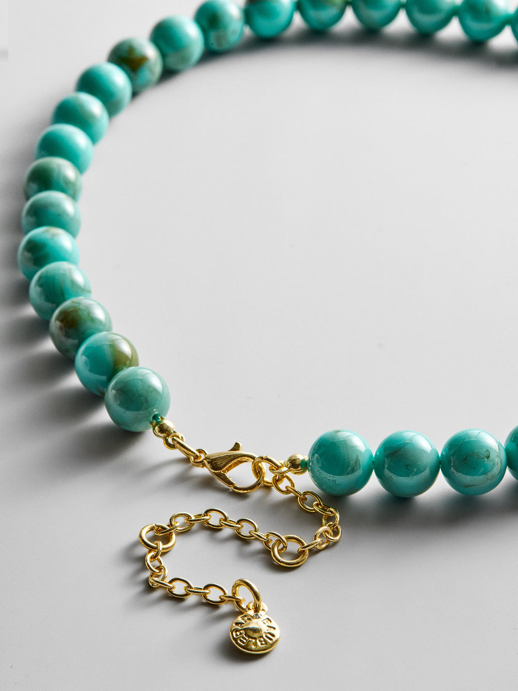 Janette Beaded Ring Necklace - Turquoise Bead
