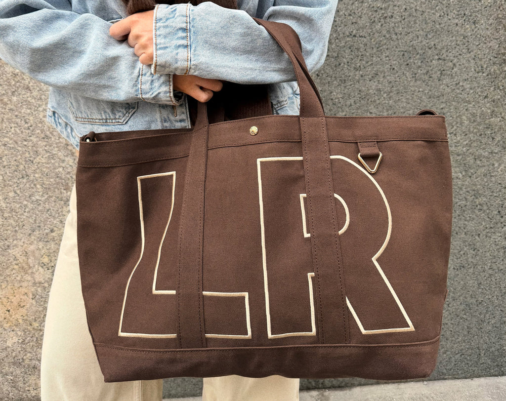 Solid Custom Alpha Tote - Chocolate Brown