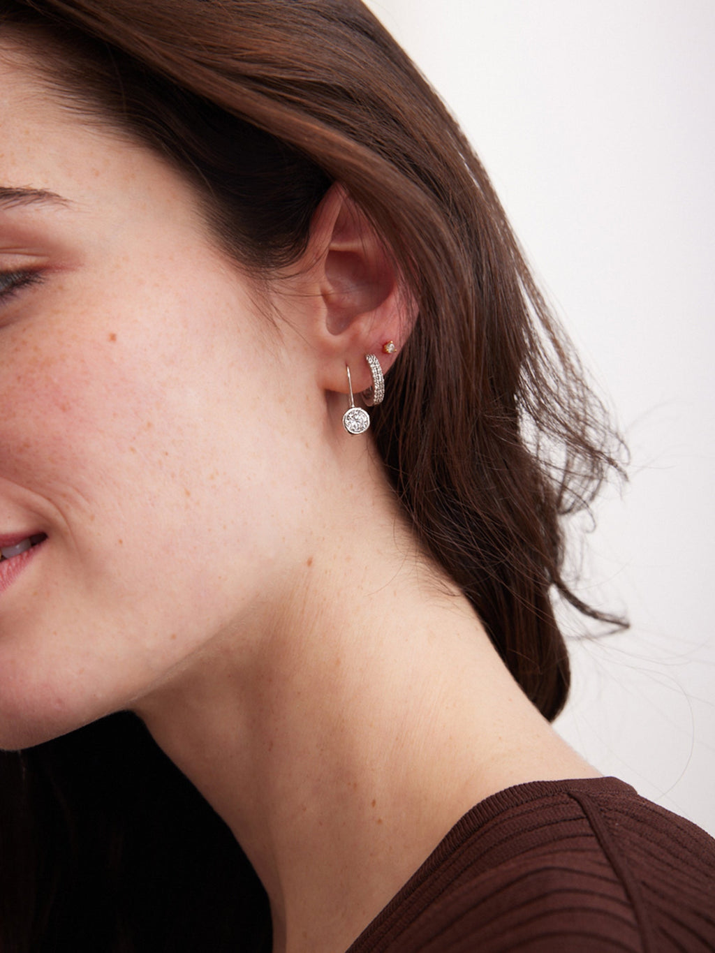 Fallon Sterling Silver Bezel Earrings - Silver