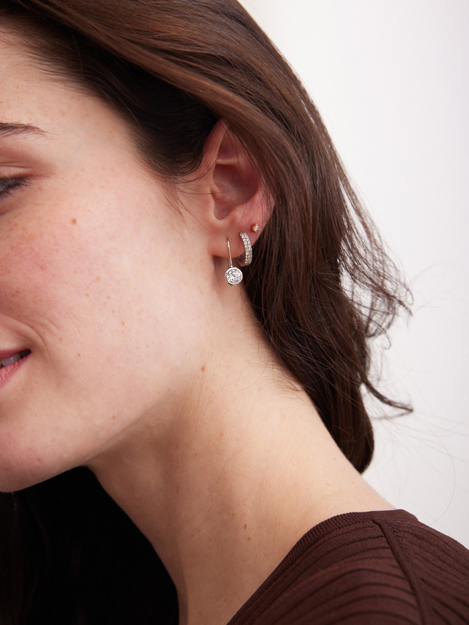Fallon Sterling Silver Bezel Earrings - Silver