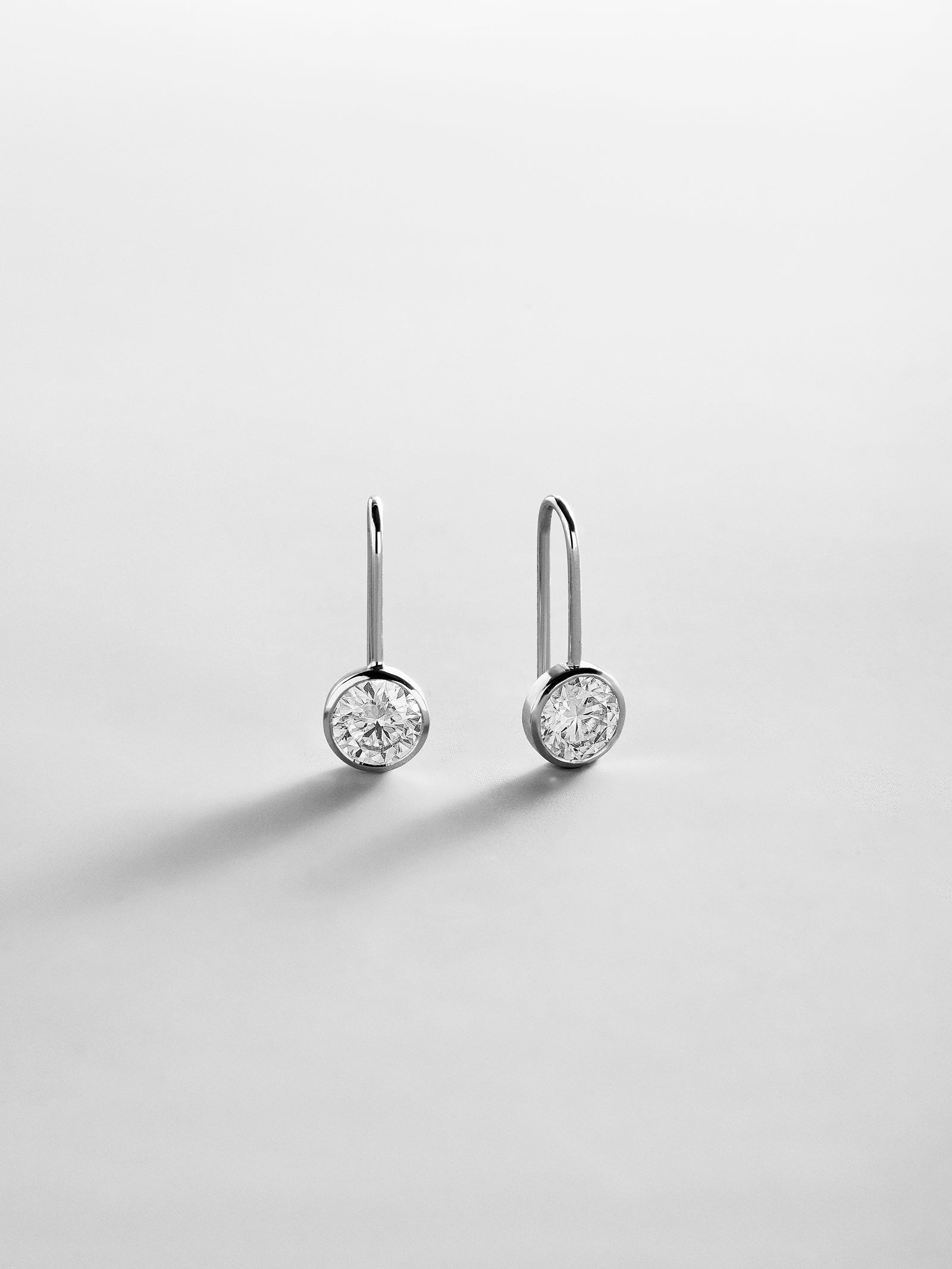 Fallon Sterling Silver Bezel Earrings - Silver