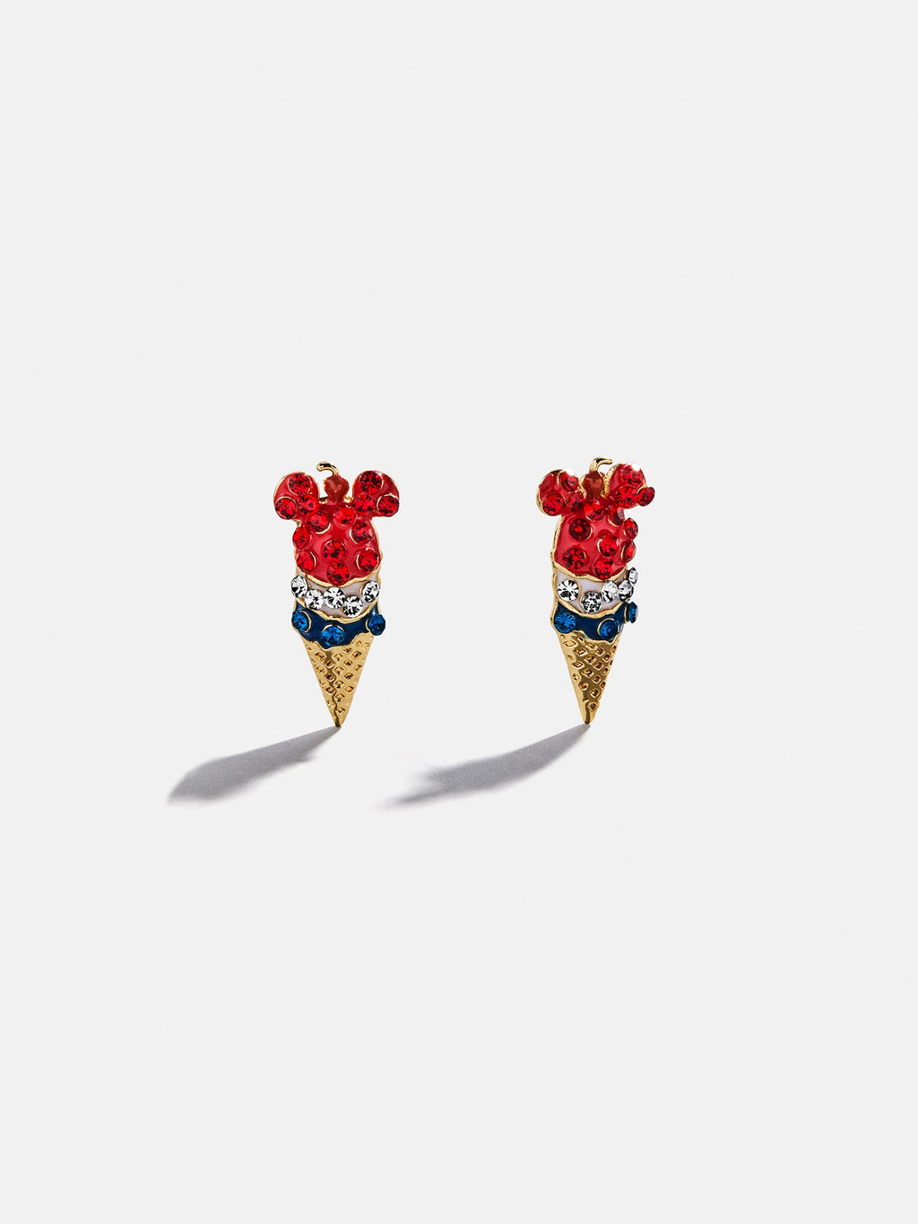 Disney Ice Cream Cone Stud Earrings - Red/White/Blue