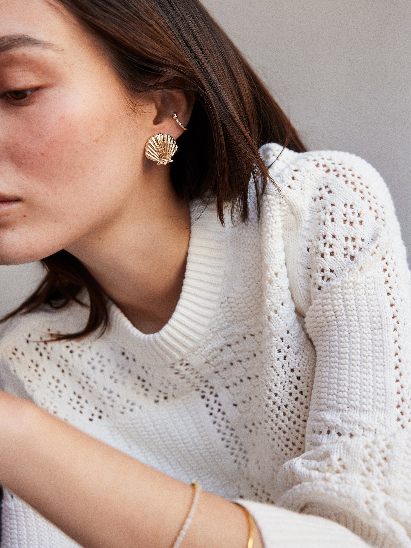 Marina Gold Seashell Earrings - Gold