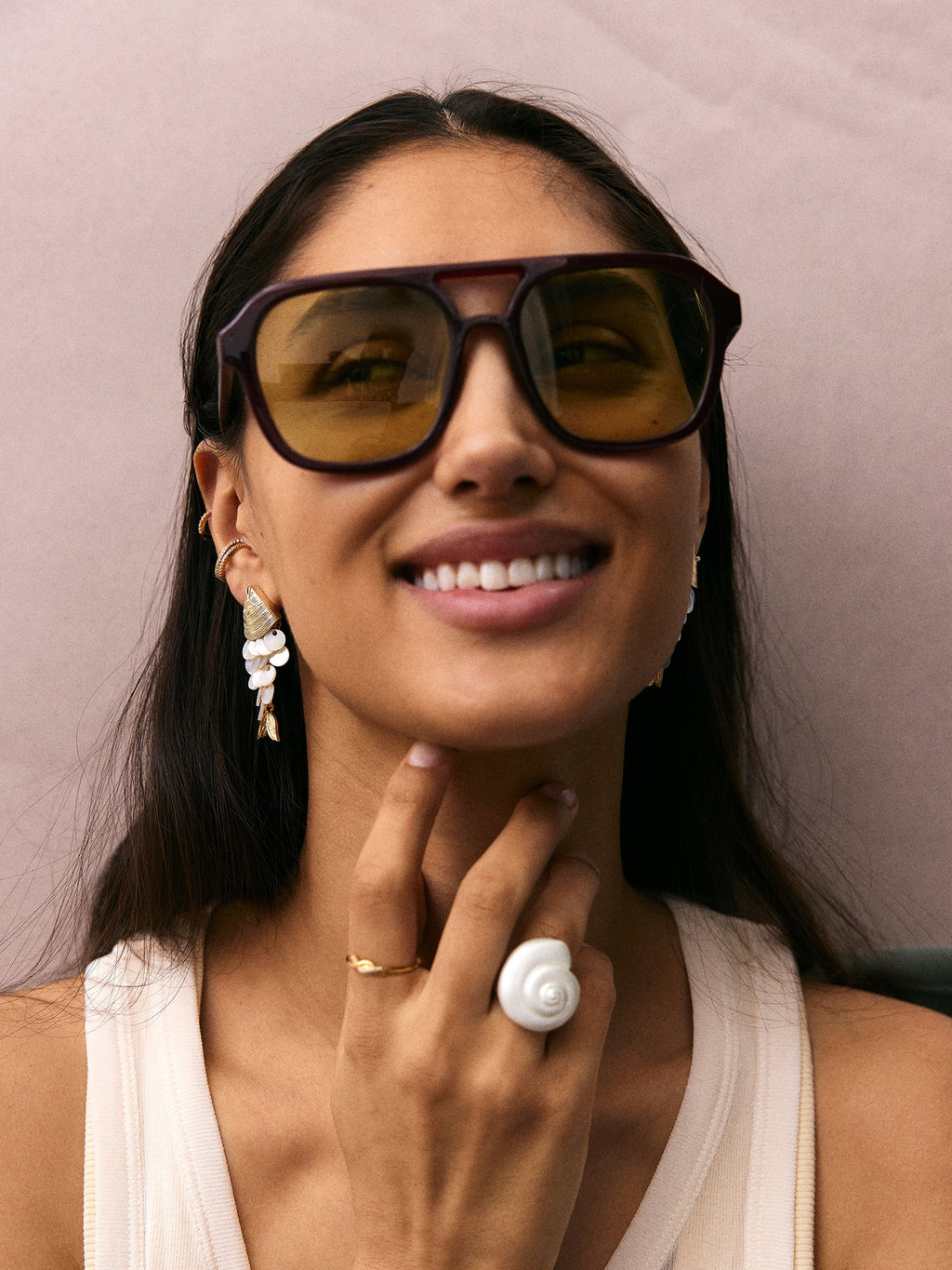 Marina Shell Statement Ring - Pearl