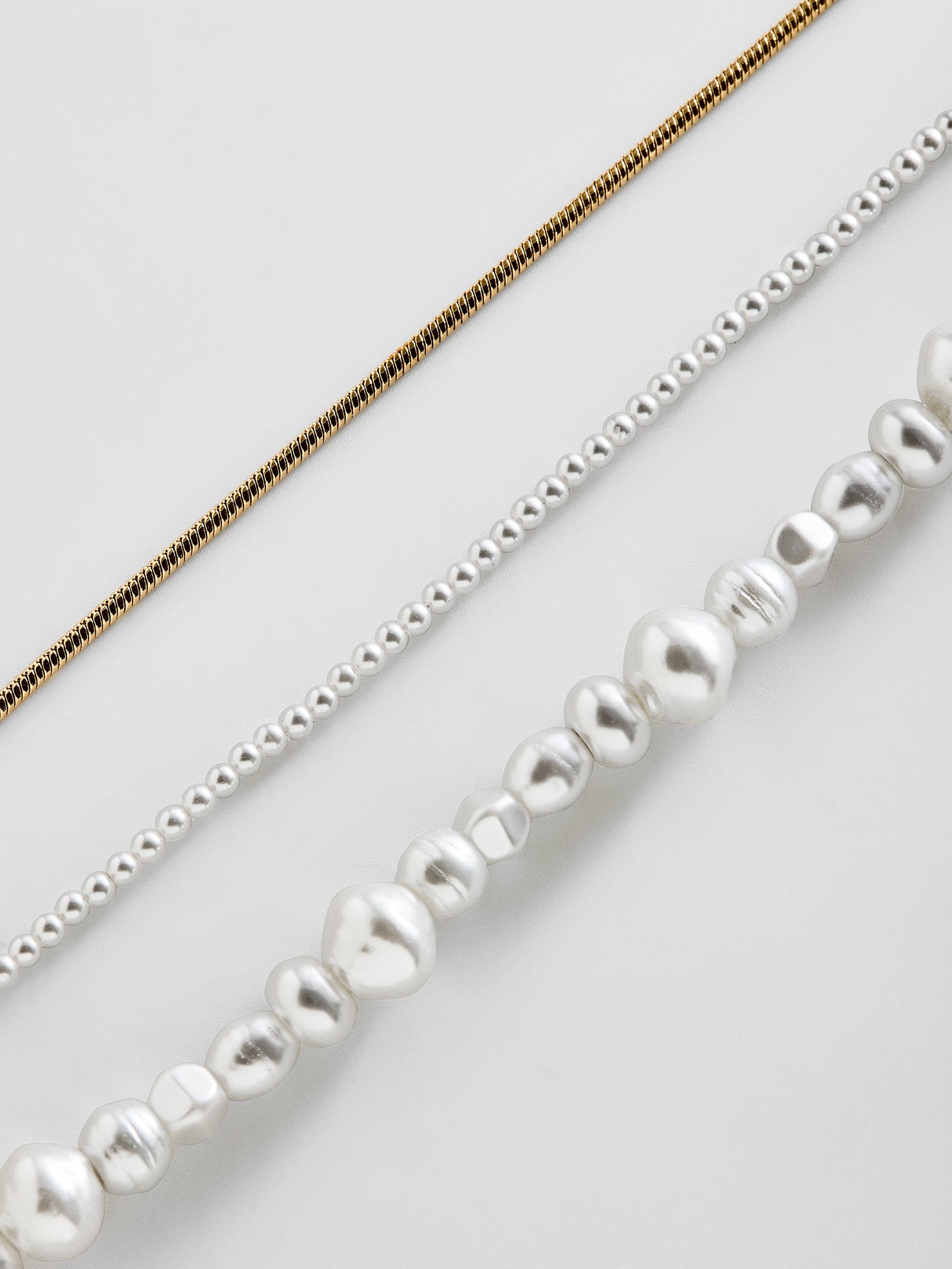 Reese Waterproof Pearl Anklet Set - Gold/Pearl