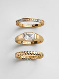 Mary Gold Ring Set - Gold/Pavé