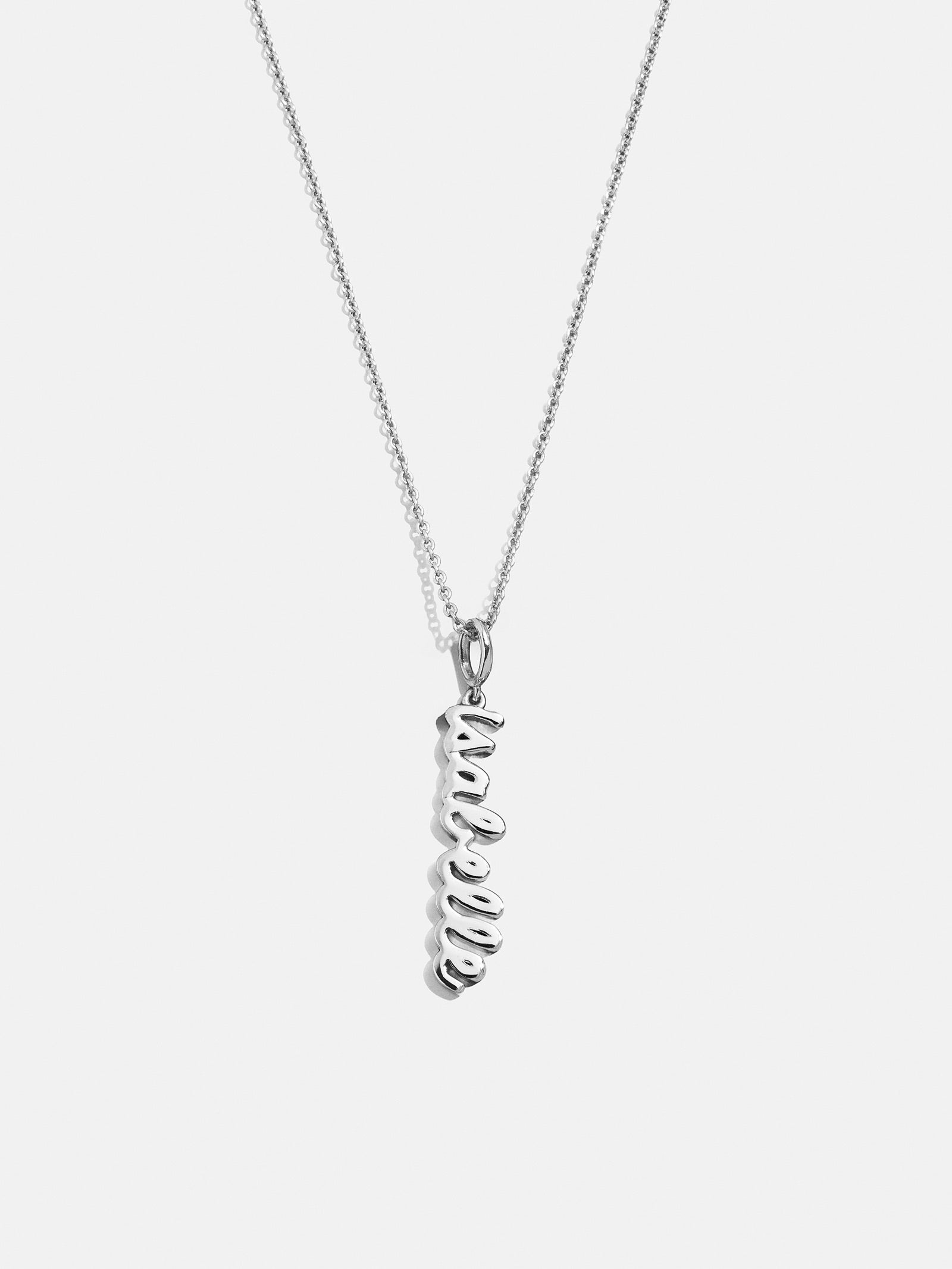 Mini Silver Script Cluster Custom Nameplate Necklace - 1 Name