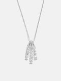 Mini Silver Block Cluster Custom Nameplate Necklace - 3 Names