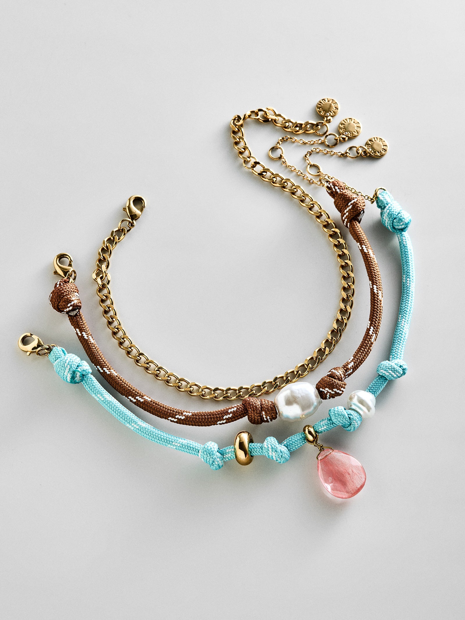 Brooke Semi-Precious Waterproof Anklet Set - Turquoise