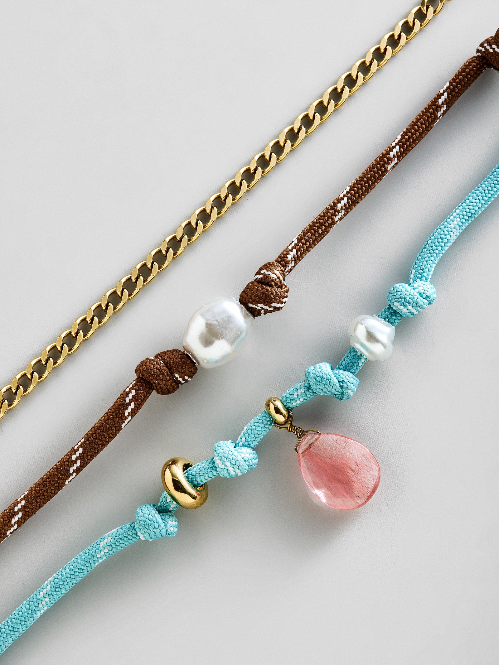 Brooke Semi-Precious Waterproof Anklet Set - Turquoise
