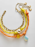 Brooke Semi-Precious Waterproof Anklet Set - Orange