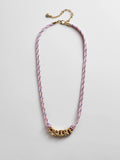 Bubble Letter Custom Paracord Necklace - Soft Pink